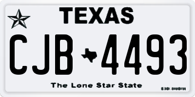 TX license plate CJB4493