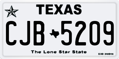 TX license plate CJB5209