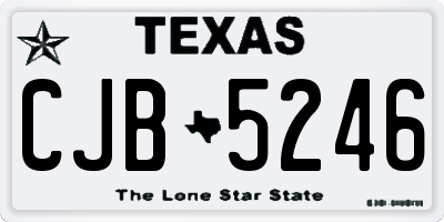 TX license plate CJB5246