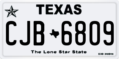 TX license plate CJB6809