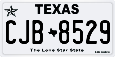 TX license plate CJB8529