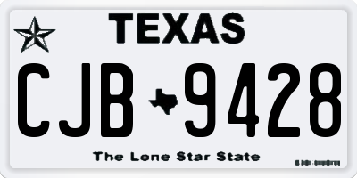 TX license plate CJB9428