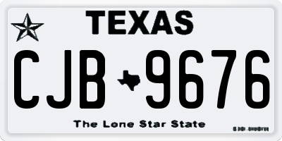 TX license plate CJB9676