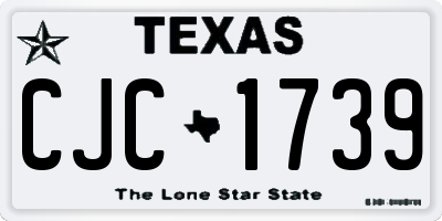 TX license plate CJC1739