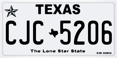 TX license plate CJC5206