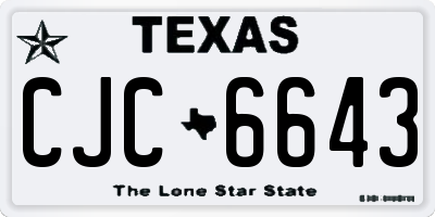 TX license plate CJC6643