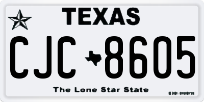 TX license plate CJC8605