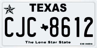 TX license plate CJC8612