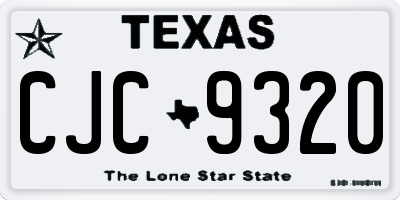 TX license plate CJC9320