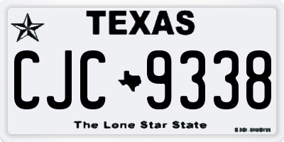 TX license plate CJC9338