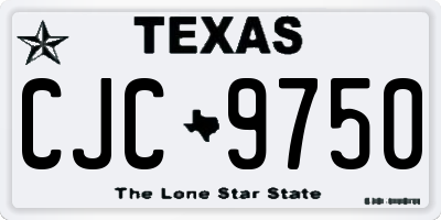 TX license plate CJC9750