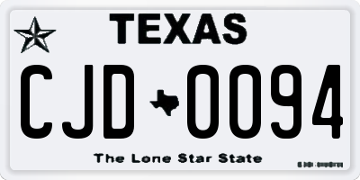 TX license plate CJD0094