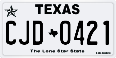 TX license plate CJD0421
