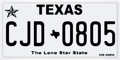 TX license plate CJD0805