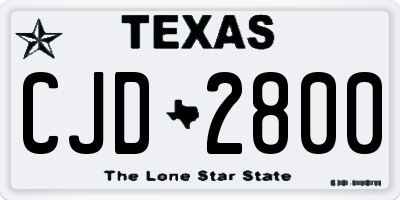 TX license plate CJD2800