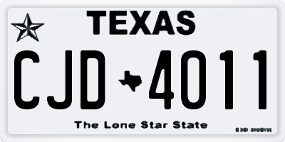 TX license plate CJD4011