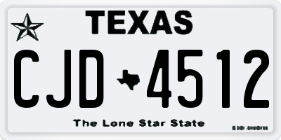 TX license plate CJD4512