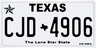 TX license plate CJD4906