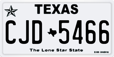 TX license plate CJD5466