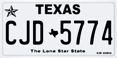 TX license plate CJD5774