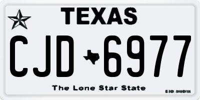 TX license plate CJD6977