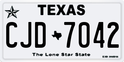 TX license plate CJD7042
