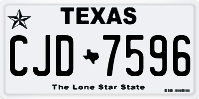 TX license plate CJD7596