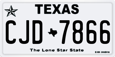 TX license plate CJD7866