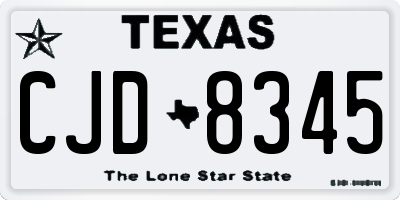 TX license plate CJD8345