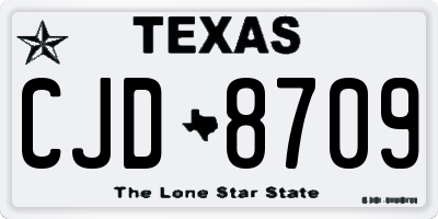 TX license plate CJD8709