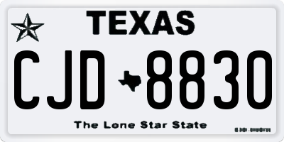 TX license plate CJD8830
