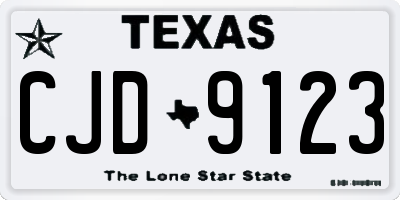 TX license plate CJD9123