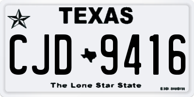 TX license plate CJD9416