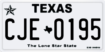 TX license plate CJE0195