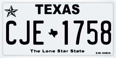 TX license plate CJE1758