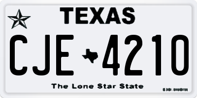 TX license plate CJE4210
