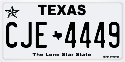 TX license plate CJE4449