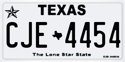 TX license plate CJE4454
