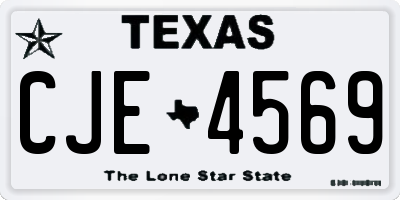 TX license plate CJE4569