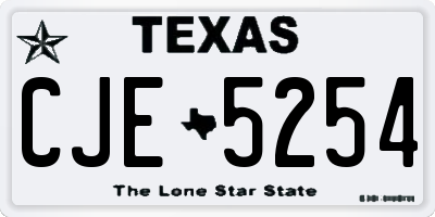 TX license plate CJE5254