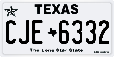 TX license plate CJE6332