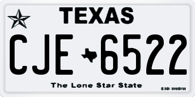 TX license plate CJE6522