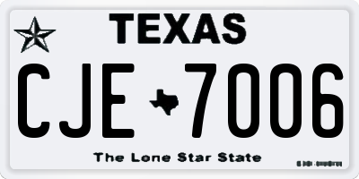 TX license plate CJE7006