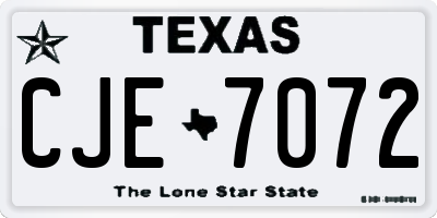TX license plate CJE7072