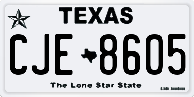 TX license plate CJE8605