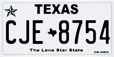 TX license plate CJE8754