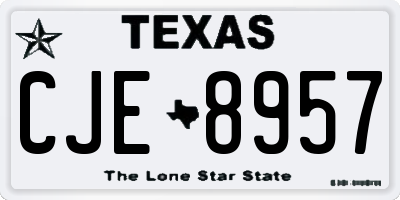 TX license plate CJE8957