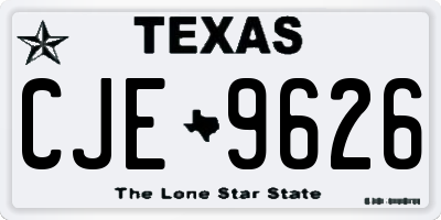 TX license plate CJE9626
