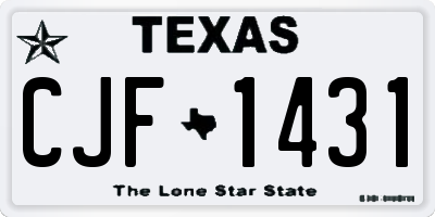 TX license plate CJF1431