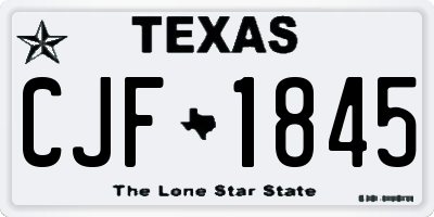 TX license plate CJF1845